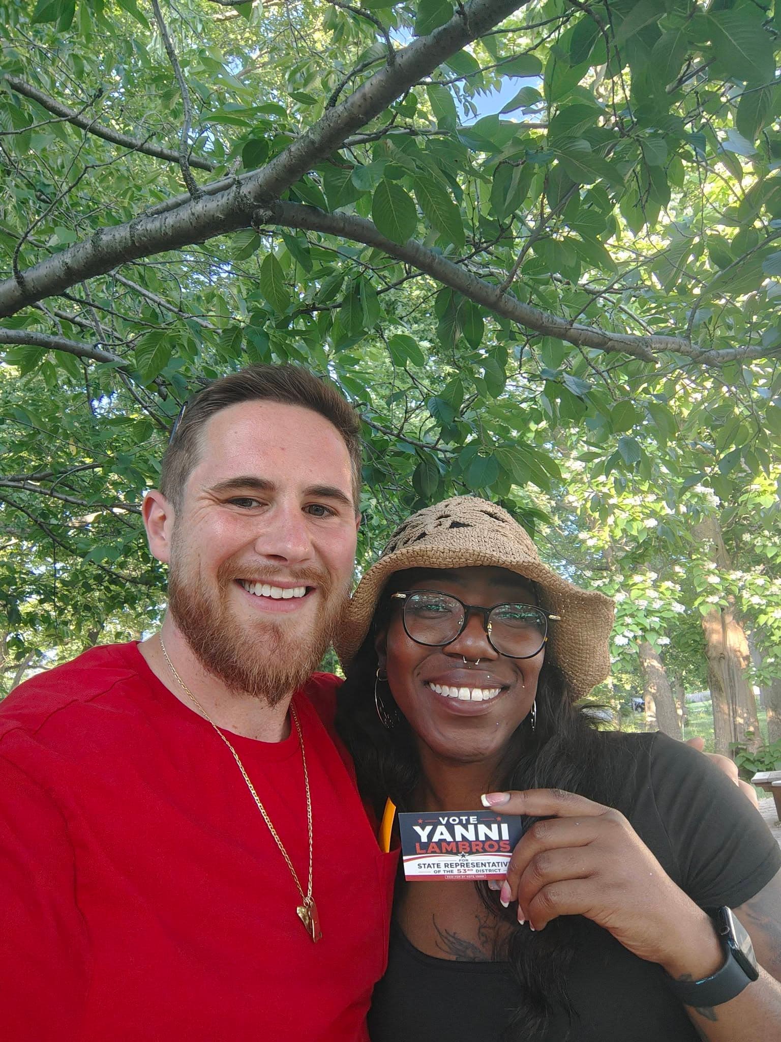 Yanni Lambros on the campaign trail